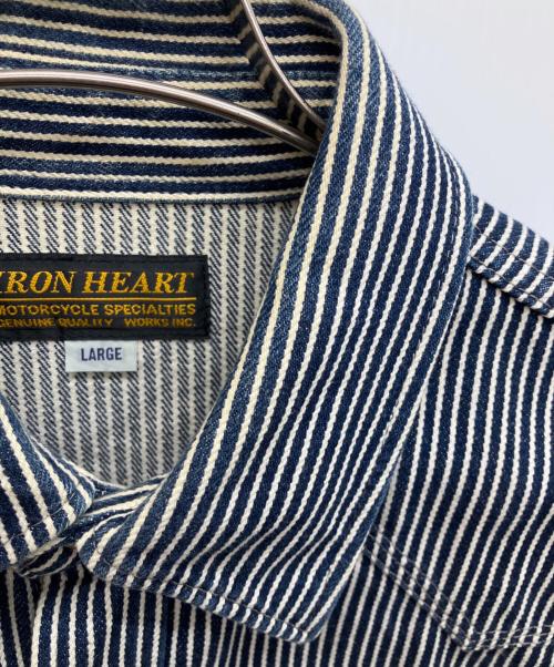IRON HEART（アイアンハート）IRON HEART (アイアンハート) ヒッコリーウエスタンシャツ ブルー サイズ:Lの古着・服飾アイテム