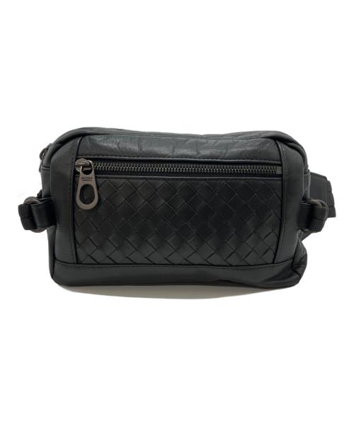 BOTTEGA VENETA（ボッテガベネタ）BOTTEGA VENETA (ボッテガベネタ) イントレチャートウエストポーチ/ウエストバッグ　ネロ ネロの古着・服飾アイテム