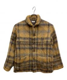 Camoshita UNITED ARROWS（カモシタユナイテッドアローズ）の古着「ウールチェックシャギーコート」｜ブラウン
