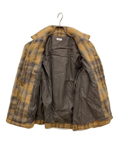 Camoshita UNITED ARROWS（カモシタユナイテッドアローズ）Camoshita UNITED ARROWS (カモシタユナイテッドアローズ) ウールチェックシャギーコート ブラウン サイズ:46の古着・服飾アイテム