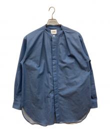 :colon（コロン）の古着「4oz Light Denimシャツ　ノーカラーシャツ」｜ブルー