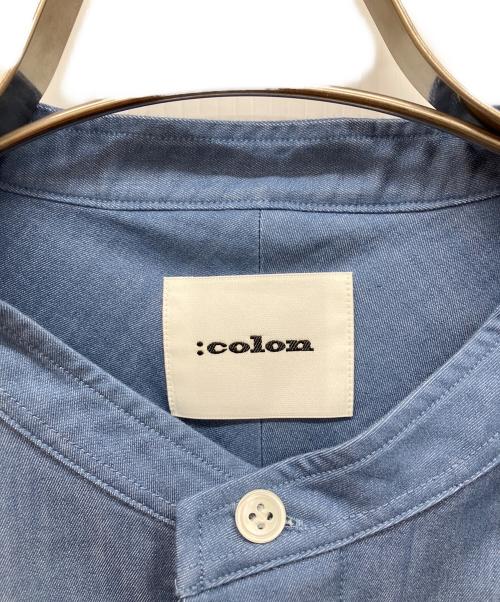 :colon（コロン）:COLON (コロン) 4oz Light Denimシャツ　ノーカラーシャツ ブルー サイズ:3の古着・服飾アイテム