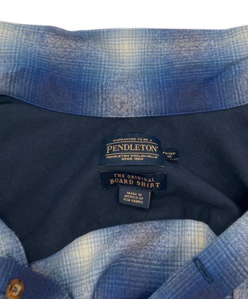 PENDLETON（ペンドルトン）PENDLETON (ペンドルトン) BOARD SHIRT FITTED　ボードシャツ　オンブレチェックウールシャツ ブルー サイズ:Mの古着・服飾アイテム