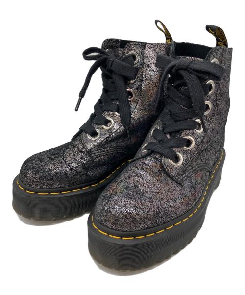 Dr.Martens（ドクターマーチン）Dr.Martens (ドクターマーチン) MOLLY　6ホールブーツ シルバー サイズ:UK 6の古着・服飾アイテム