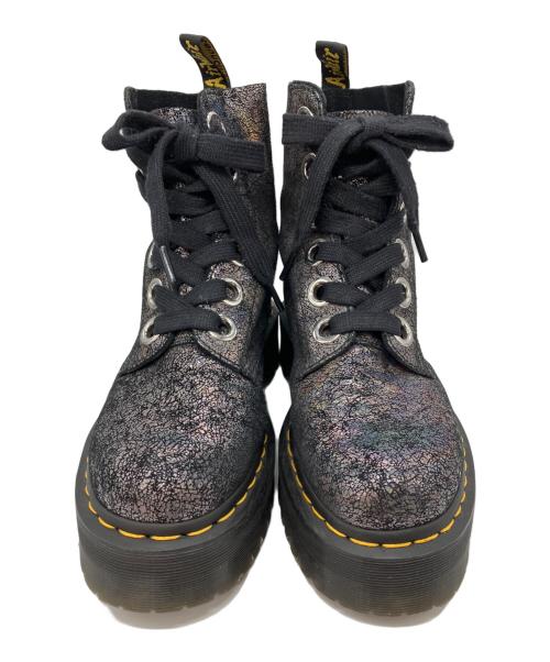 Dr.Martens（ドクターマーチン）Dr.Martens (ドクターマーチン) MOLLY　6ホールブーツ シルバー サイズ:UK 6の古着・服飾アイテム