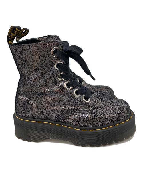 Dr.Martens（ドクターマーチン）Dr.Martens (ドクターマーチン) MOLLY　6ホールブーツ シルバー サイズ:UK 6の古着・服飾アイテム