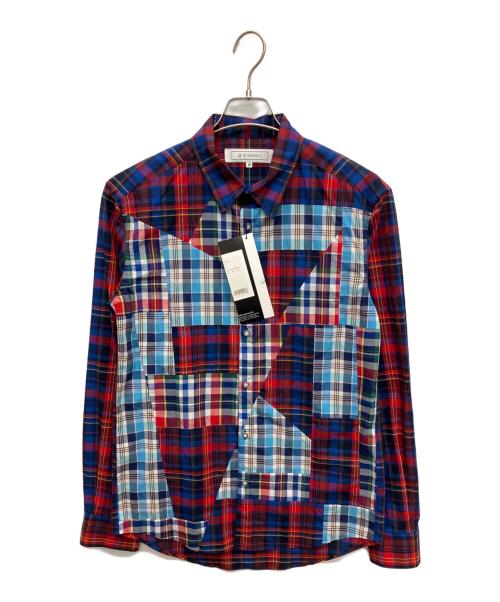anseason（アンシーズン）anseason (アンシーズン) パッチワークチェックシャツ レッド サイズ:48 未使用品の古着・服飾アイテム