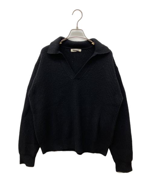 NKNIT（ンニット）NKNIT (ンニット) スキッパーニット ブラック サイズ:FREEの古着・服飾アイテム