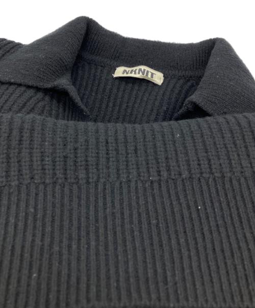 NKNIT（ンニット）NKNIT (ンニット) スキッパーニット ブラック サイズ:FREEの古着・服飾アイテム