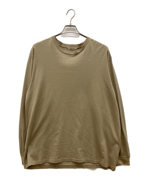 AURALEE（オーラリー）AURALEE (オーラリー) LUSTER PLAITING L/S TEE　クルーネックロングスリーブカットソー　長袖tシャツ ブラウン サイズ:5の古着・服飾アイテム