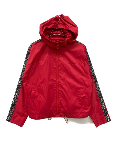 ARMANI EXCHANGE（アルマーニ エクスチェンジ）ARMANI EXCHANGE (アルマーニ エクスチェンジ) サイドロゴテープ ジップアップナイロンブルゾン レッド サイズ:Ｓの古着・服飾アイテム