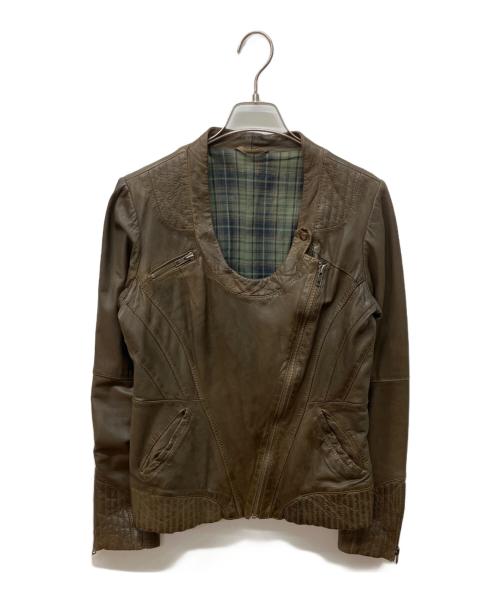 MAX&Co.（マックスアンドコー）MAX&Co. (マックスアンドコー) レザージャケット ブラウン サイズ:42の古着・服飾アイテム