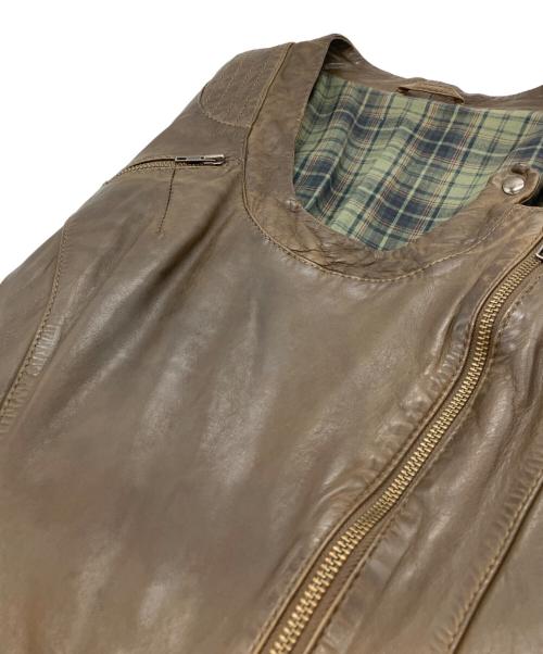 MAX&Co.（マックスアンドコー）MAX&Co. (マックスアンドコー) レザージャケット ブラウン サイズ:42の古着・服飾アイテム