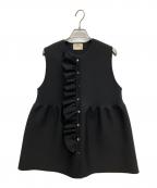 UNITED ARROWSユナイテッドアローズ）の古着「P フリル ニットベスト」｜ブラック