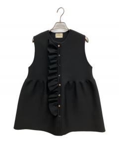 UNITED ARROWS フリル ニットベスト　黒 中古・古着通販】UNITED ARROWS (ユナイテッドアローズ) P ミニフリル
