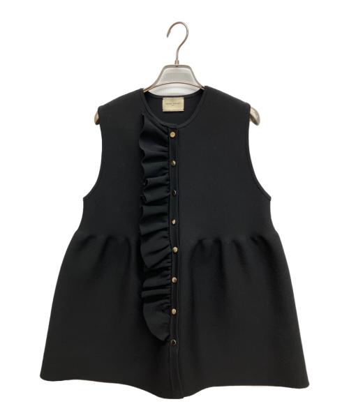 UNITED ARROWS（ユナイテッドアローズ）UNITED ARROWS (ユナイテッドアローズ) P フリル ニットベスト ブラック サイズ:FREEの古着・服飾アイテム