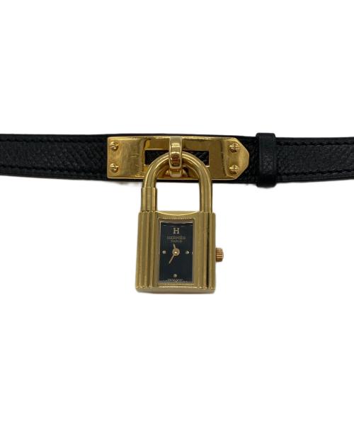 HERMES（エルメス）HERMES (エルメス) ケリーウォッチ　レザーベルト腕時計 ブラックの古着・服飾アイテム