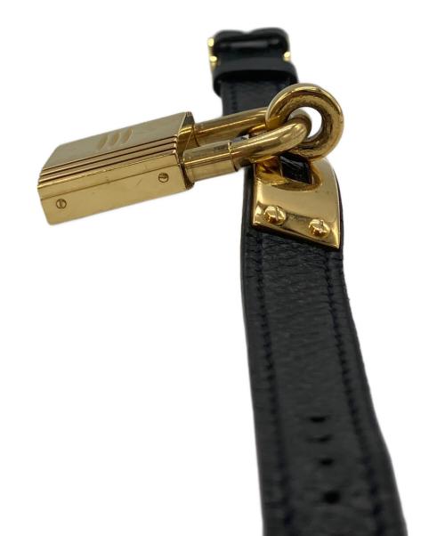 HERMES（エルメス）HERMES (エルメス) ケリーウォッチ　レザーベルト腕時計 ブラックの古着・服飾アイテム