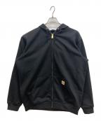 CarHarttカーハート）の古着「Loose Fit Midweight Full Zip Hoodie　ミッドウェイト フルジップパーカー フーディー プルオーバー」｜ブラック