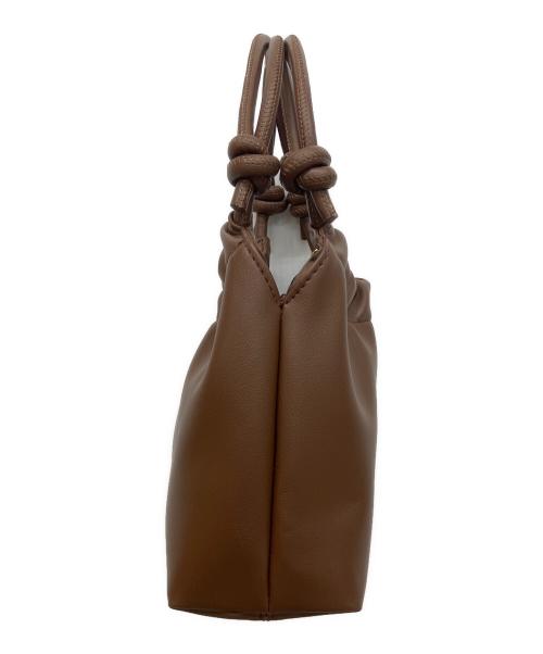 NUNELA（ヌネラ）NUNELA (ヌネラ) デザインハンドバッグ ブラウンの古着・服飾アイテム