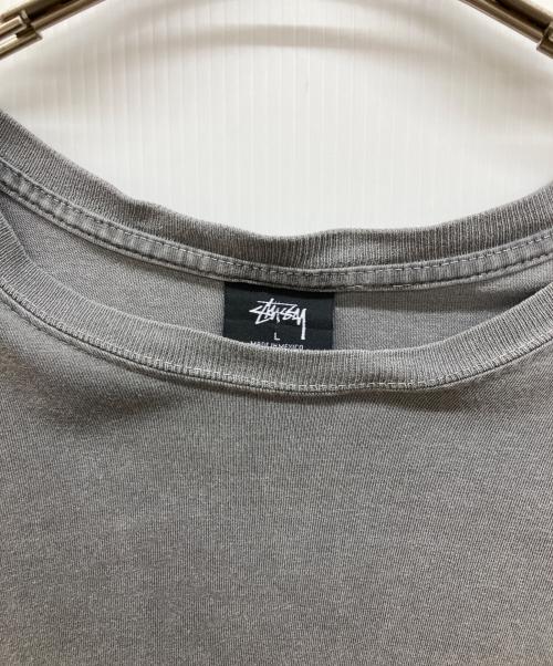 stussy（ステューシー）stussy (ステューシー) ロゴプリントロングスリーブカットソー グレー サイズ:Ｌの古着・服飾アイテム