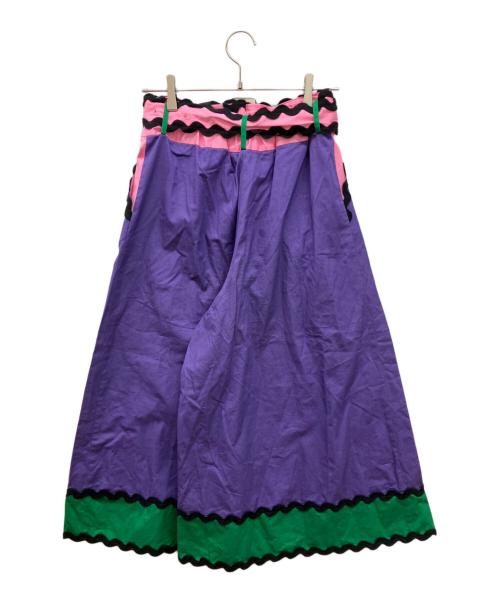 TRINCA UNPLUSUN（トリンカ アンプリュアン）TRINCA UNPLUSUN (トリンカ アンプリュアン) デザインパンツ　ガウチョパンツ　ワイドパンツ パープル サイズ:Ｍの古着・服飾アイテム