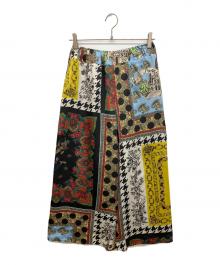 TRINCA UNPLUSUN（トリンカ アンプリュアン）の古着「総柄パンツ　ガウチョパンツ」｜ブラック