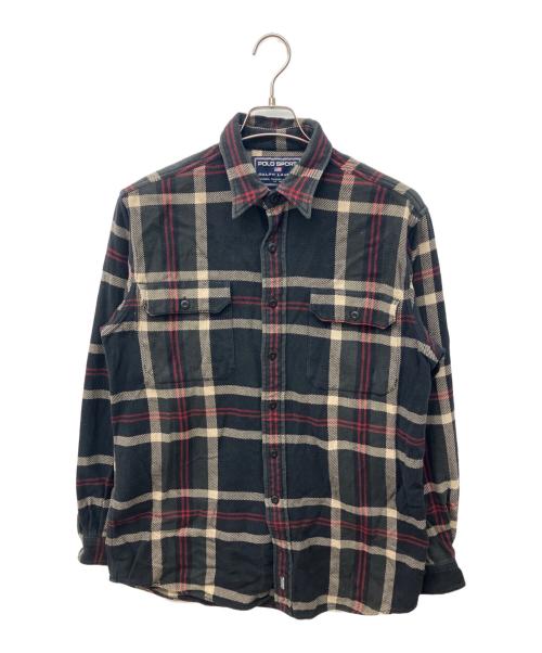 POLO SPORT（ポロスポーツ）POLO SPORT (ポロスポーツ) チェックネルシャツ ブラック サイズ:Ｓの古着・服飾アイテム