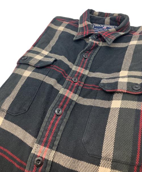 POLO SPORT（ポロスポーツ）POLO SPORT (ポロスポーツ) チェックネルシャツ ブラック サイズ:Ｓの古着・服飾アイテム