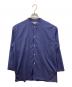 BLURHMS（ブラームス）の古着「Chambray Stand Collar Cuffless Shirt　シャンブレースタンドカラーカフレスシャツ」｜ネイビー