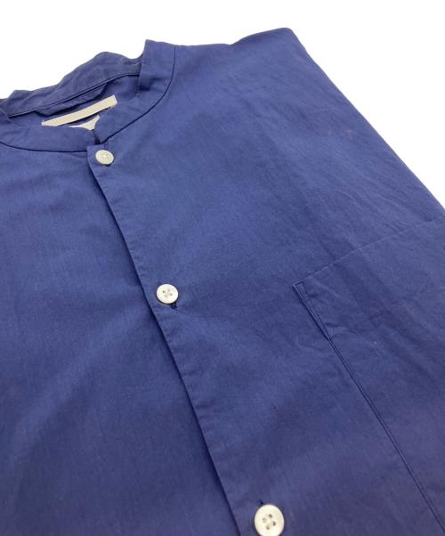 BLURHMS（ブラームス）BLURHMS (ブラームス) Chambray Stand Collar Cuffless Shirt　シャンブレースタンドカラーカフレスシャツ ネイビー サイズ:3の古着・服飾アイテム