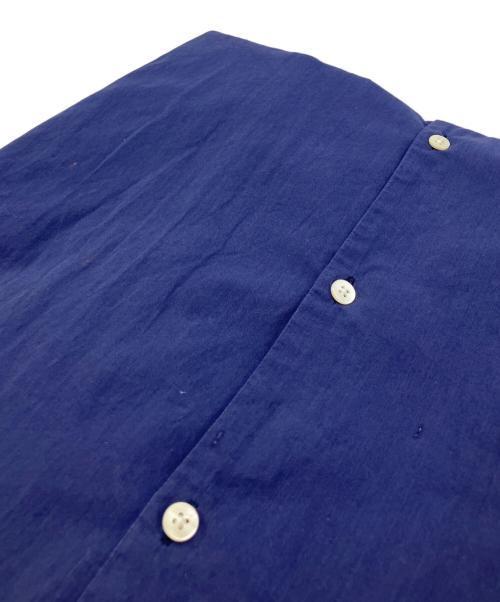 BLURHMS（ブラームス）BLURHMS (ブラームス) Chambray Stand Collar Cuffless Shirt　シャンブレースタンドカラーカフレスシャツ ネイビー サイズ:3の古着・服飾アイテム