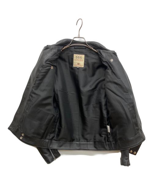 666（666）666 (666) LJM-8 ダブルライダースジャケット ブラック サイズ:36の古着・服飾アイテム