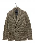 T-Jacketティージャケット）の古着「ダブルブレストニットジャケット　テーラードジャケット」｜ブラウン