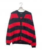 glambグラム）の古着「Fuzzy Border Cardigan」｜レッド