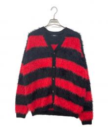 glamb（グラム）の古着「Fuzzy Border Cardigan」｜レッド