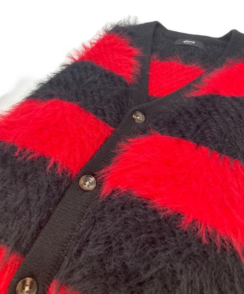 glamb（グラム）glamb (グラム) Fuzzy Border Cardigan レッド サイズ:Mの古着・服飾アイテム