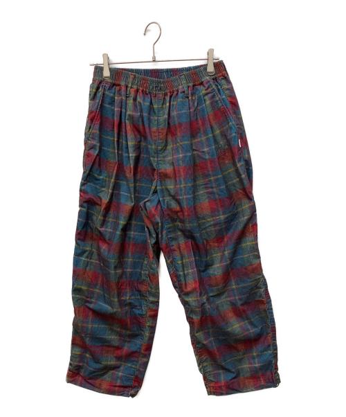 KEBOZ（ケボズ）KEBOZ (ケボズ) コーデュロイチェックパンツイージーパンツ レッド サイズ:Lの古着・服飾アイテム