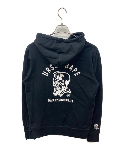 URSUS BAPE（アーサスベイプ）URSUS BAPE (アーサスベイプ) プルオーバーパーカー ブラック サイズ:Ｌの古着・服飾アイテム