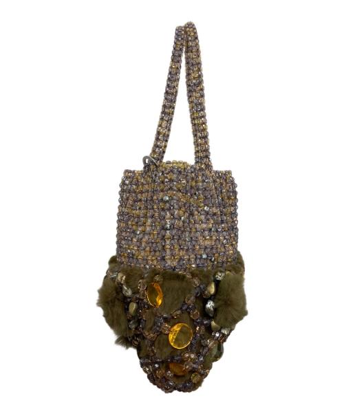 ANTEPRIMA（アンテプリマ）ANTEPRIMA (アンテプリマ) ファー装飾ワイヤートートバッグ ブラウンの古着・服飾アイテム