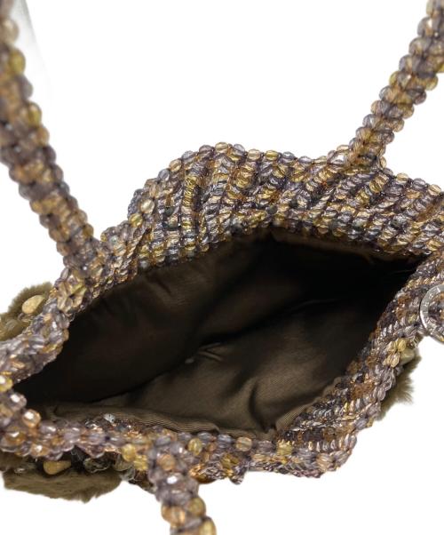 ANTEPRIMA（アンテプリマ）ANTEPRIMA (アンテプリマ) ファー装飾ワイヤートートバッグ ブラウンの古着・服飾アイテム