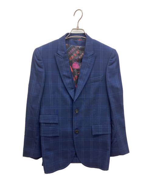 PAUL SMITH（ポールスミス）PAUL SMITH (ポールスミス) ウィンドウペン 3ピースセットアップスーツ ブルー サイズ:Sの古着・服飾アイテム