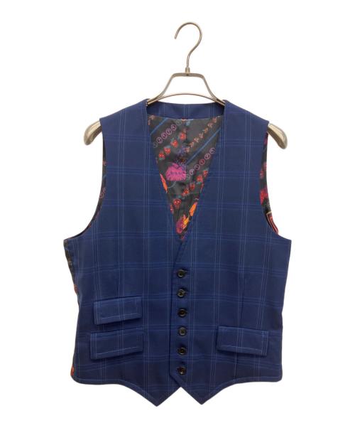 PAUL SMITH（ポールスミス）PAUL SMITH (ポールスミス) ウィンドウペン 3ピースセットアップスーツ ブルー サイズ:Sの古着・服飾アイテム