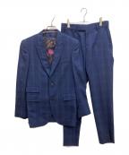 PAUL SMITHポールスミス）の古着「ウィンドウペン 3ピースセットアップスーツ」｜ブルー