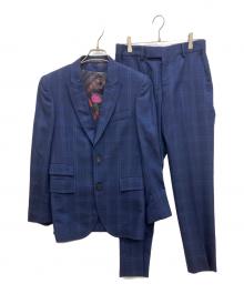 PAUL SMITH（ポールスミス）の古着「ウィンドウペン 3ピースセットアップスーツ」｜ブルー