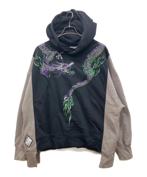 GALFY（ガルフィー）GALFY (ガルフィー) ちょいYABA 切り替えパーカー ブラック サイズ:Lの古着・服飾アイテム