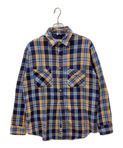 big mac（ビッグマック）BIG MAC (ビッグマック)  70's～　ヴィンテージチェックネルシャツ ブルー サイズ:Ｌの古着・服飾アイテム