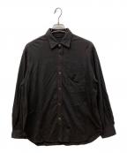 STEVEN ALANスティーブンアラン）の古着「ピンストライプ ネル レギュラーカラー シャツ ‐LOOSE」｜ブラック