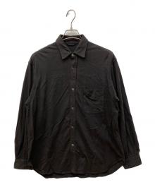 STEVEN ALAN（スティーブンアラン）の古着「ピンストライプ ネル レギュラーカラー シャツ ‐LOOSE」｜ブラック