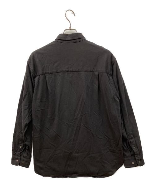 STEVEN ALAN（スティーブンアラン）STEVEN ALAN (スティーブンアラン) ピンストライプ ネル レギュラーカラー シャツ ‐LOOSE ブラック サイズ:Ｓの古着・服飾アイテム